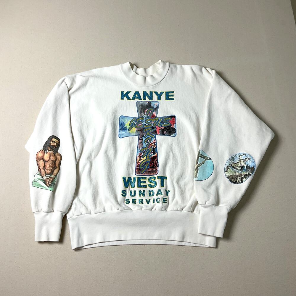 Kanye West Awge X Yeezy Sunday Service Crewneck Sweatshirt White Large